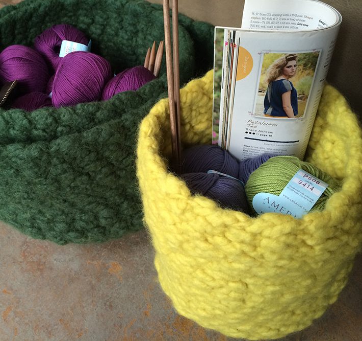 Felted Sweater Knitting Basket, This is a knitting basket I…