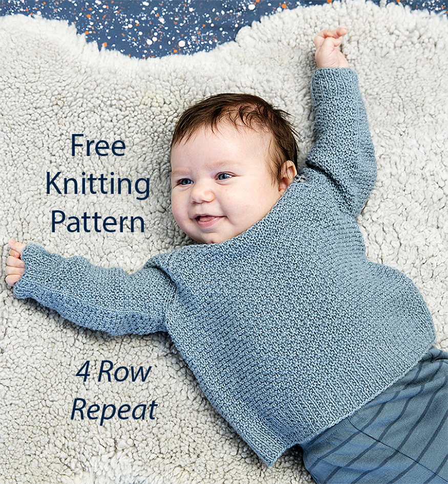 Free Knitting Pattern 4 Row Elliot Baby Sweater