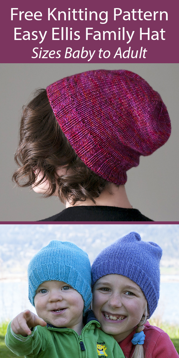 Free Hat Knitting Pattern Ellis Hat for the Whole Family