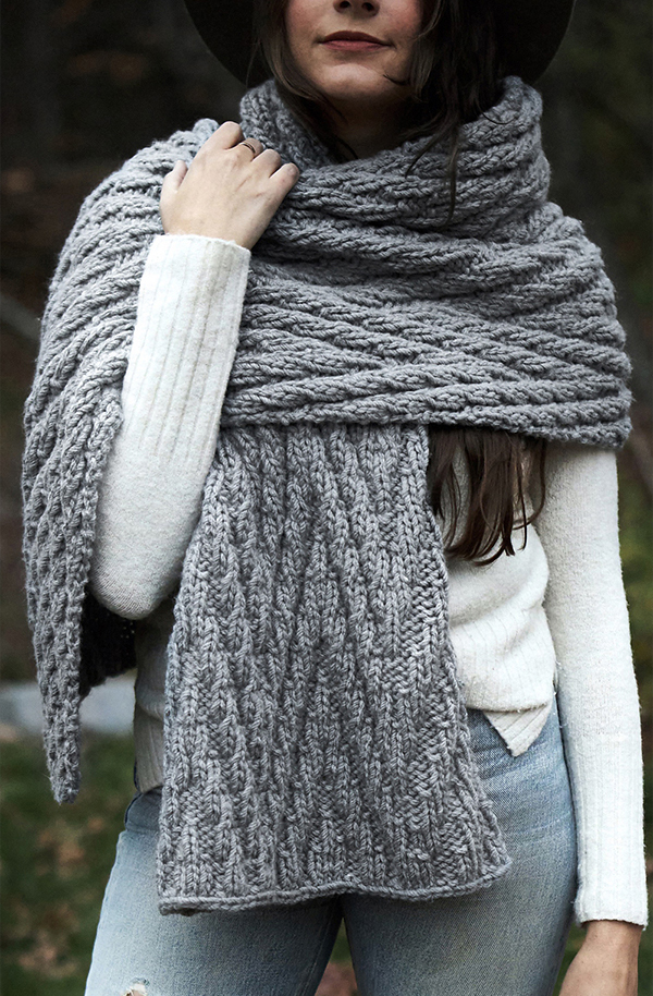 Easy Scarf Knitting Pattern Elysian Blanket Scarf