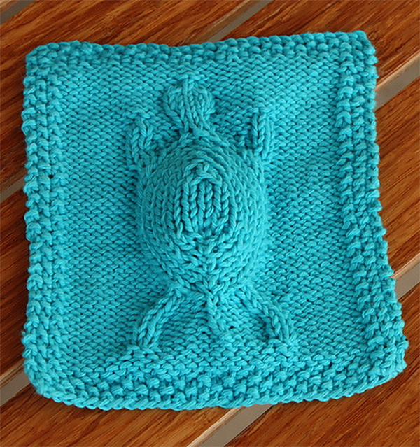 Free Knitting Pattern for Embossed Turtle Cloth