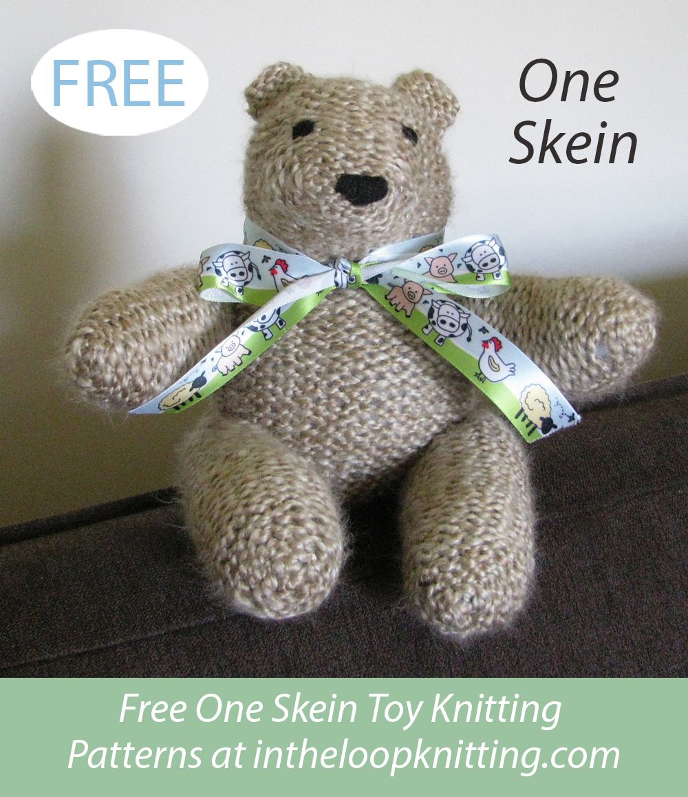 Free One Skein Emergency Teddy Bear  Knitting Pattern