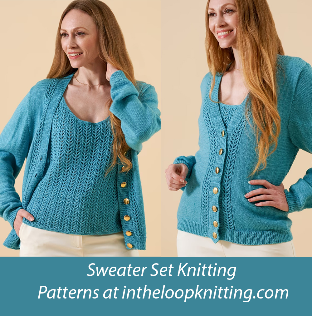 Emma Chevron Lace Twin Set Knitting Pattern