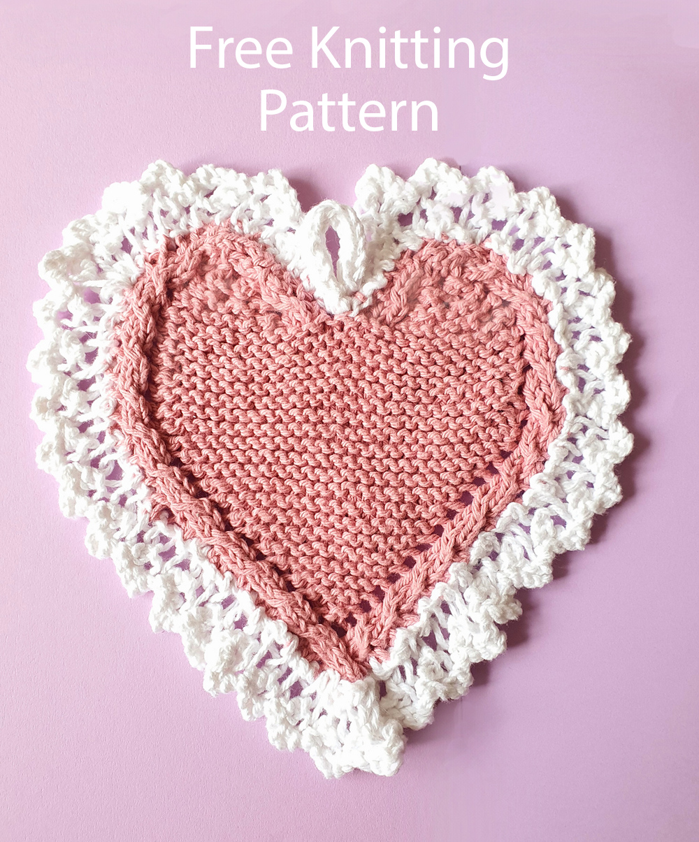 Valentine's Day Endearment Cloth Free Knitting Pattern