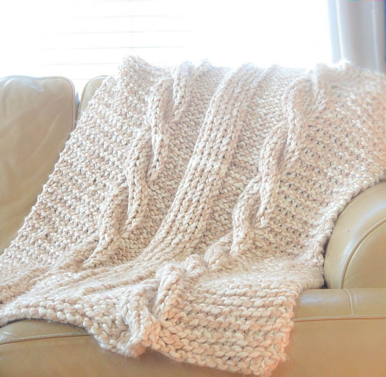 Free Knitting Pattern for Endless Cables Afghan