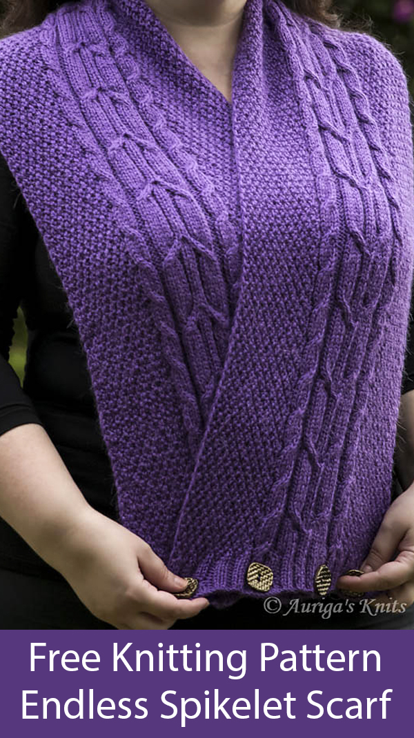 Free Knitting Pattern for Endless Spikelet Scarf