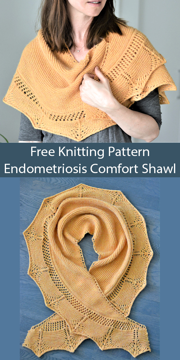 Free Comfort Shawl Knitting Pattern Endometriosis Shawl  