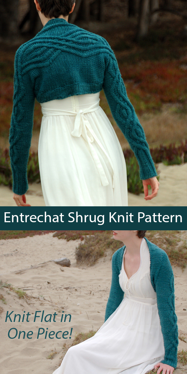 Entrechat Shrug Knitting Pattern Knit Flat