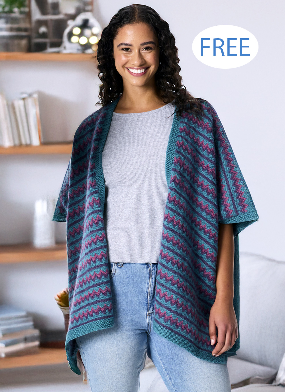 Free Entwine Poncho Cape Knitting Pattern