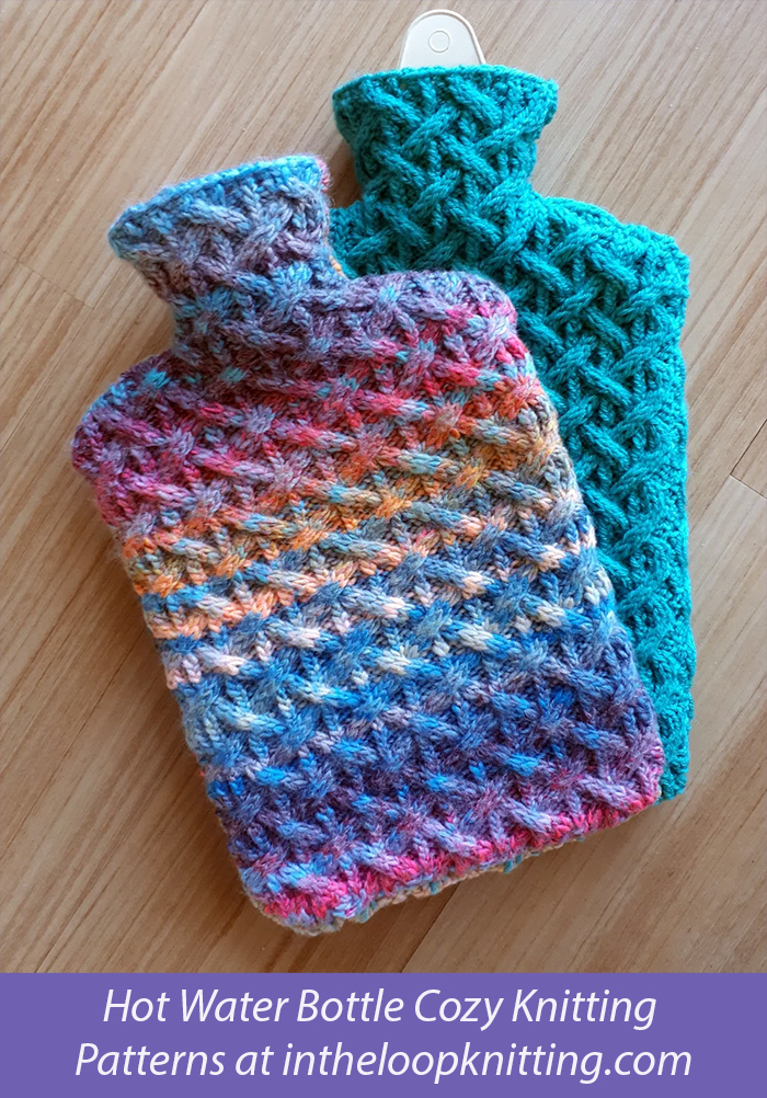 Entwined Hot Water Bottle Cover Knitting Pattern