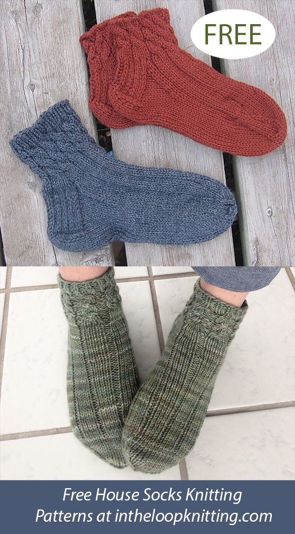 Free Entwined House Socks Knitting Pattern