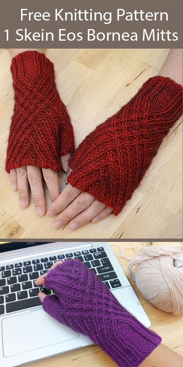 Free Mitts Knitting Pattern Eos Bornea Fingerless Gloves in One Skein
