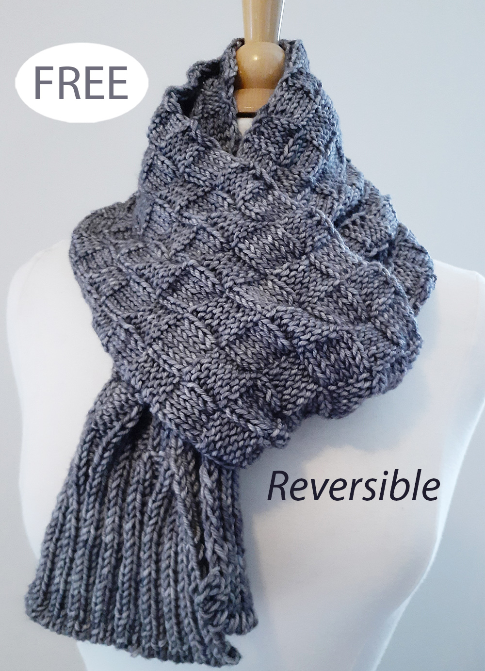 Free Eric's Winter Scarf Knitting Pattern Reversible