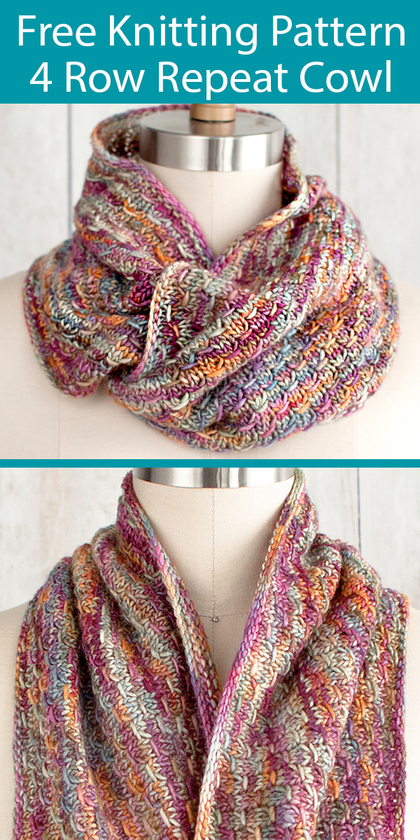 Free Knitting Pattern for Dragon Scale Cowl in 4 Row Repeat