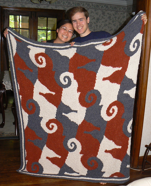 Escher Seahorse Afghan