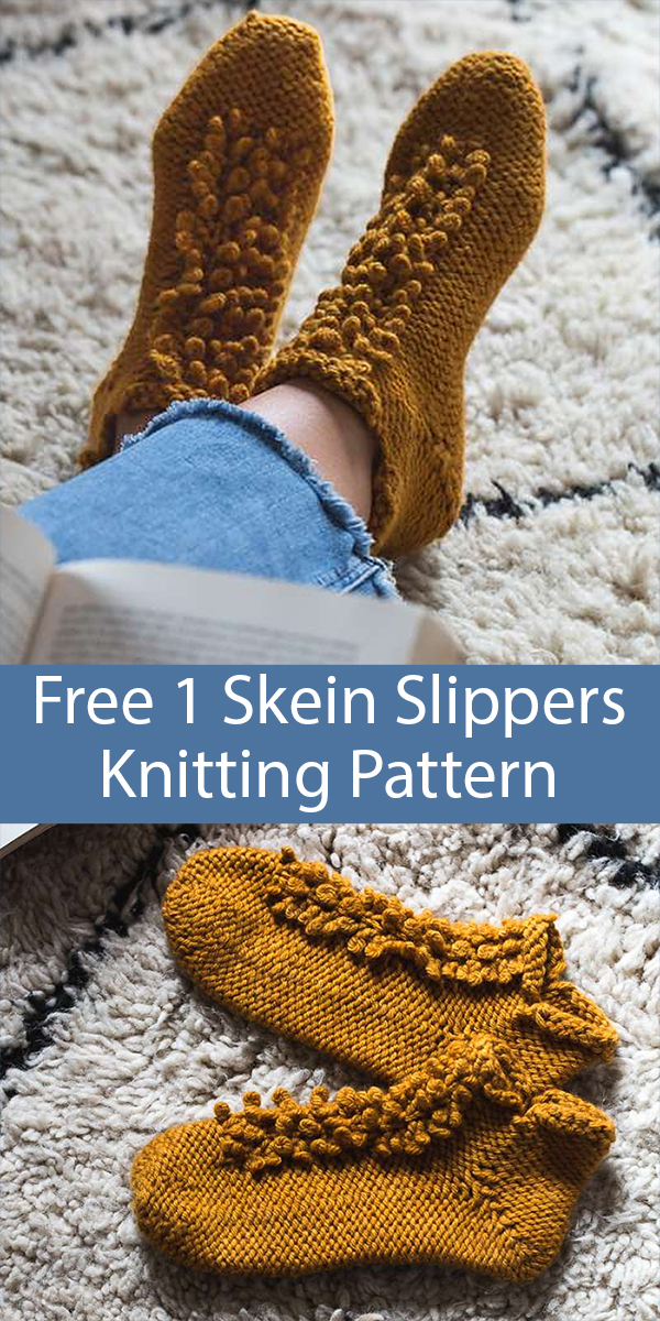 Free Slippers Knitting Pattern Espinillo Slippers One Skein