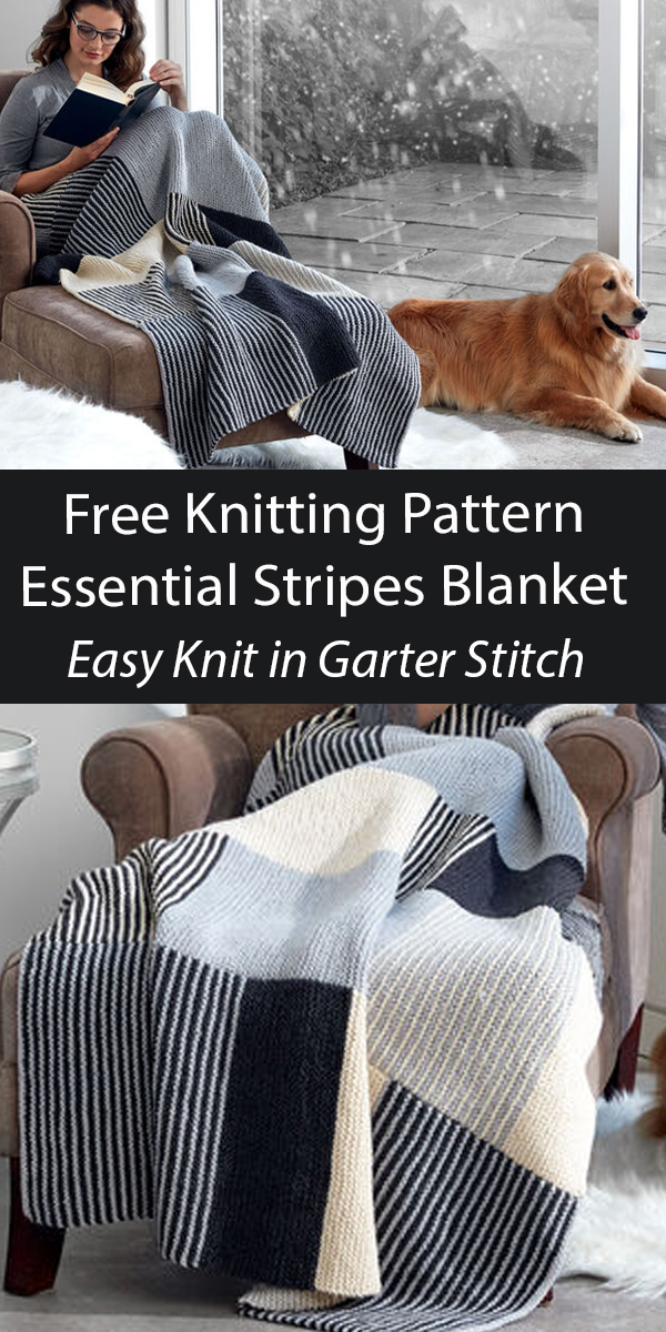 Free Blanket Knitting Pattern Easy Essential Stripes Blanket