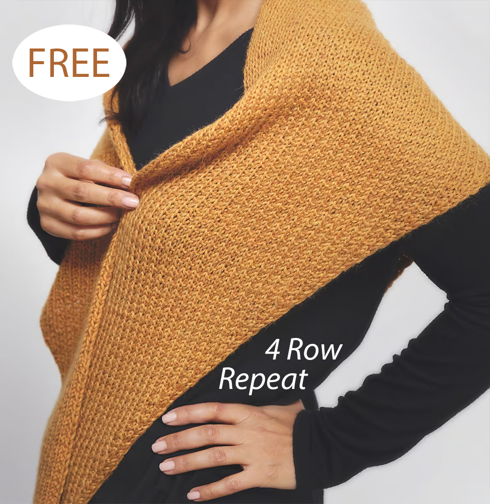 Essential Triangle Scarf Shawl Free Knitting Pattern 4 Row Repeat