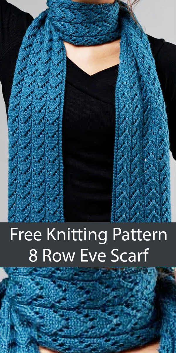 Free Knitting Pattern for 8 Row Repeat Eve Scarf