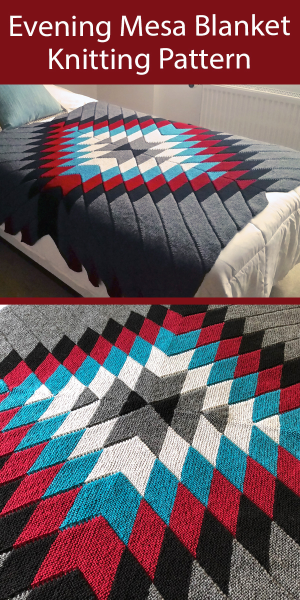 Blanket Knitting Pattern 6 Sizes Evening Mesa Blanket
