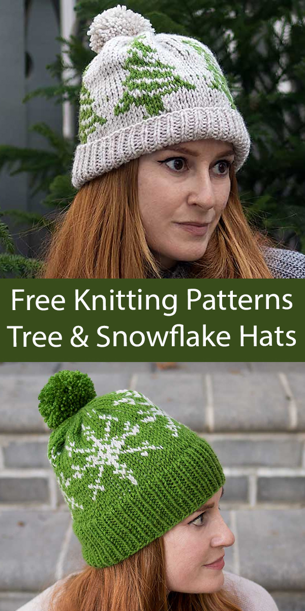 Free Christmas Knitting Pattern Beginner Evergreen Hat