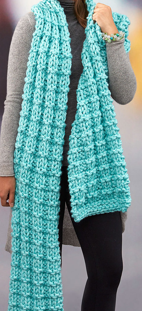 Free Knitting Pattern for Easy Everlasting Super Scarf