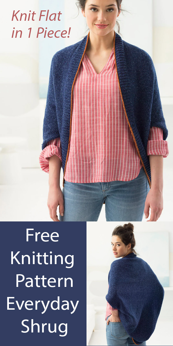Easy Everyday Shrug Free Knitting Pattern