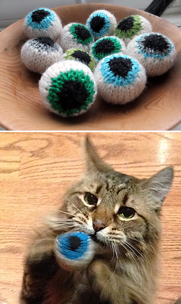 Free Knitting Pattern for Gruesome Knitted Eyeballs