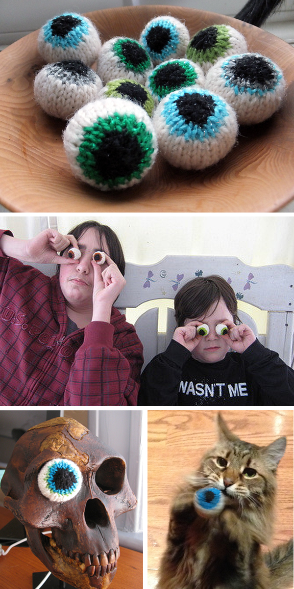 Free Knitting Pattern for Gruesome Knitted Eyeballs