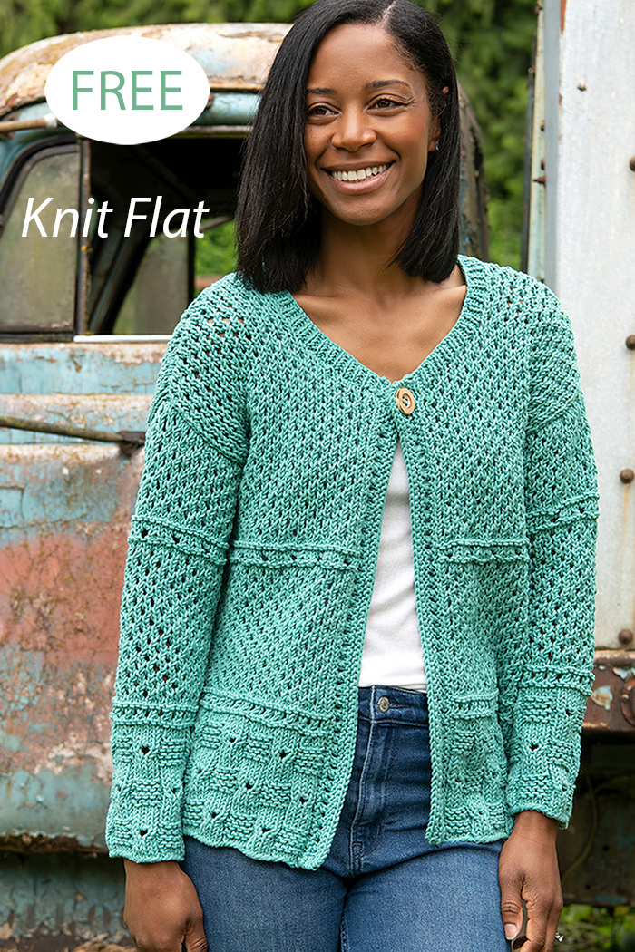 Free Womens Sweater Knitting Pattern Eyelet Cardigan Lace Cardigan