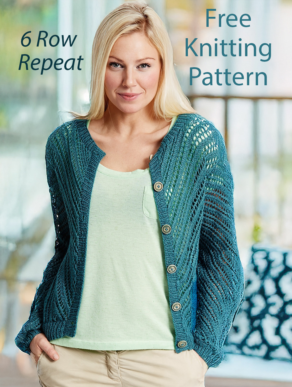 Free Knitting Pattern Eyelet Pattern Cardigan