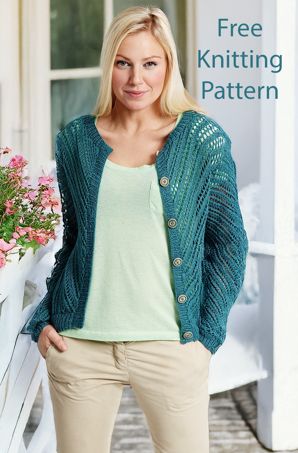 Free Knitting Pattern Eyelet Pattern Cardigan
