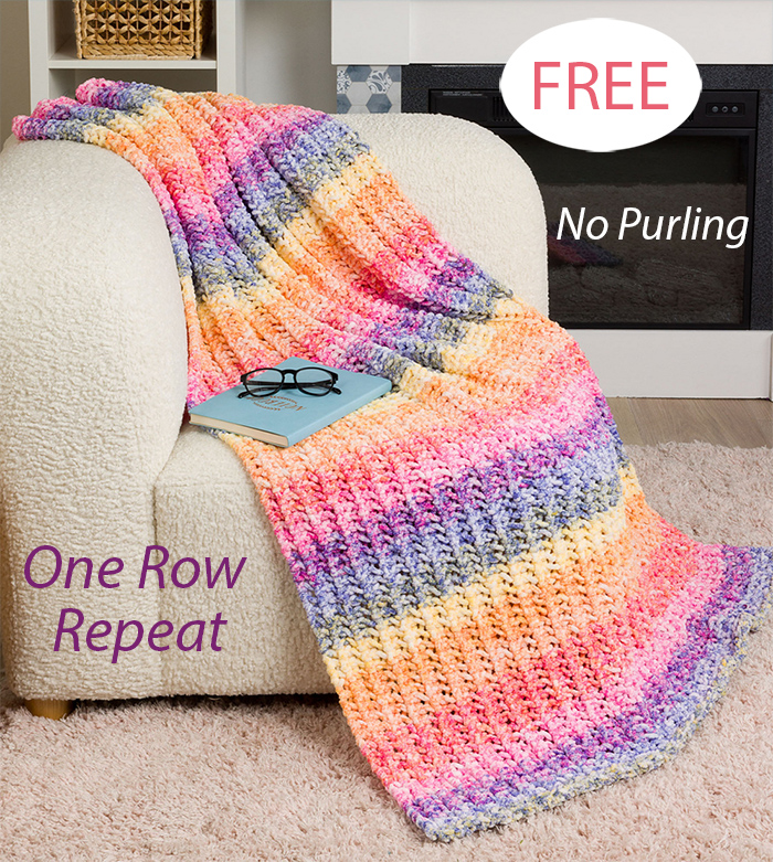 Free Easy Eyelet Ridge Blanket Knitting Pattern