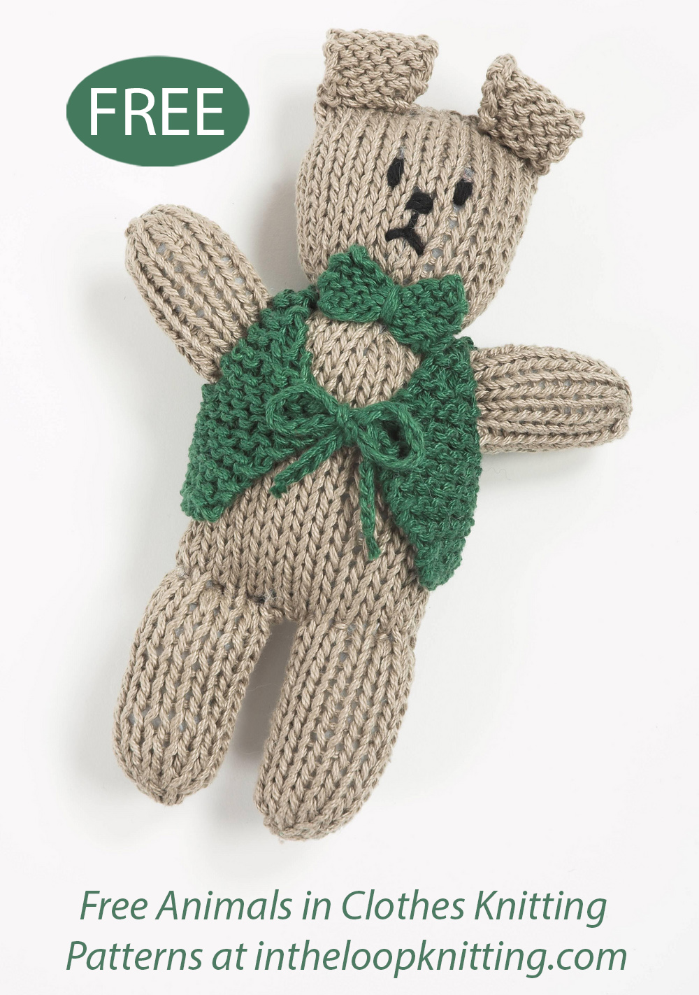Free Bear in Vest and Bow Tie Knitting Pattern