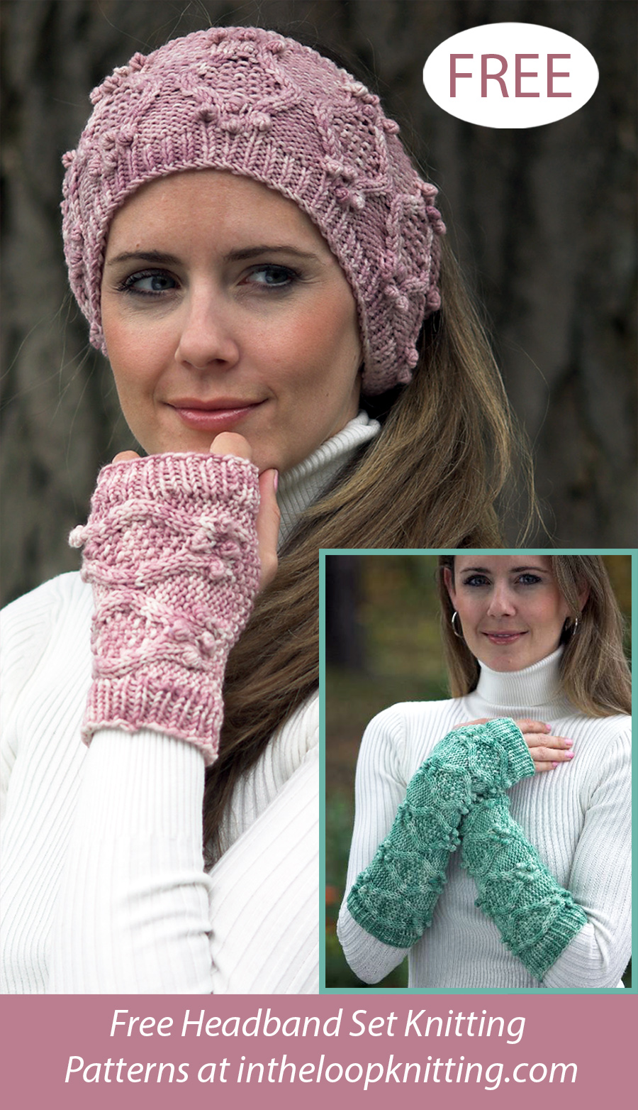 Free Cable Headband and Mitts Set Knitting Pattern