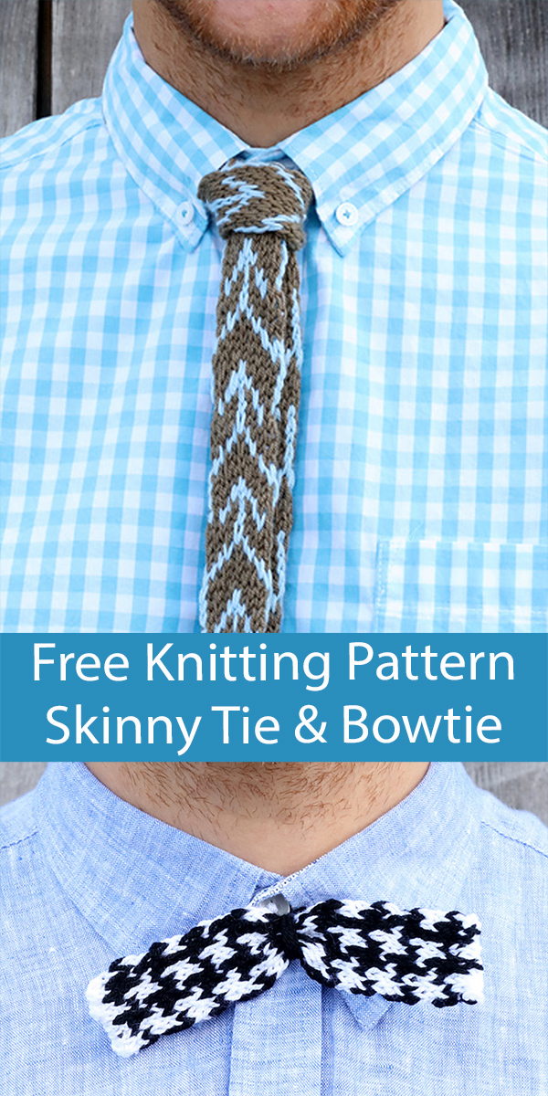 Free Tie Knitting Pattern Perlina Tie and Bowtie F762