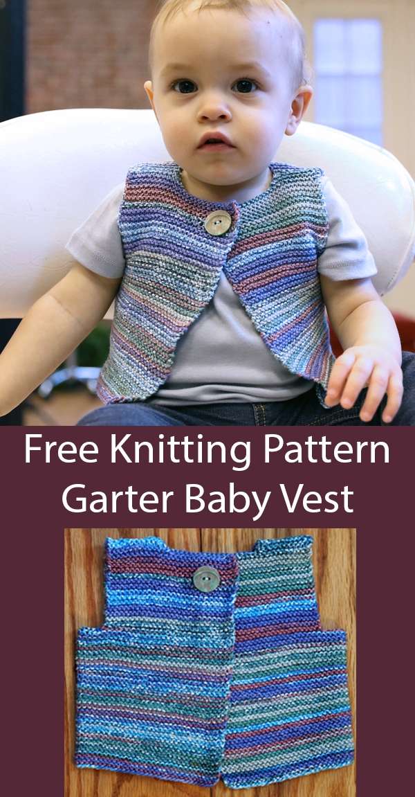 Baby’s Vest Free Knitting Pattern F796 Garter Stitch