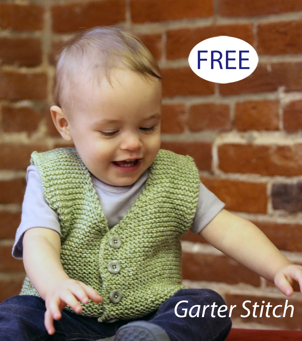 Garter Stitch F805 Baby and Child Vest Free Knitting Pattern Easy Garter Stitch Baby Cardigan