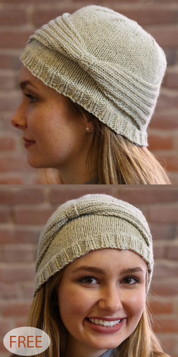Free Knitting Pattern for Moon Shadow Cloche Hat