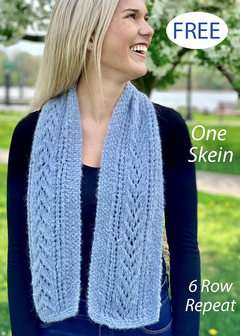 Free One Skein Avita Lacey Scarf Knitting Pattern