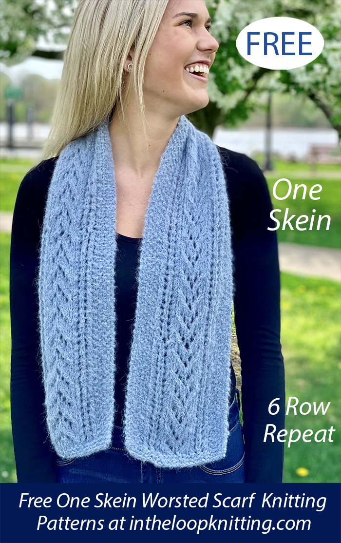 Free One Skein Avita Lacey Scarf Knitting Pattern