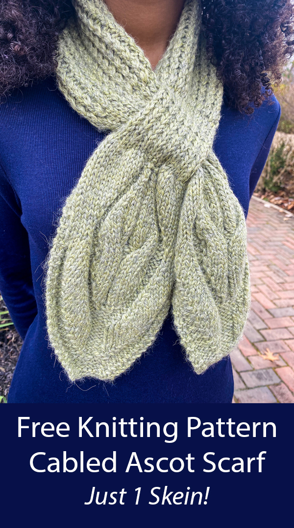 Free Cabled Ascot Scarf Knitting Pattern 