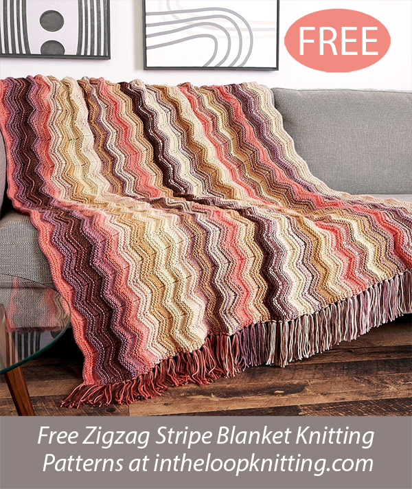Free Fading Ombre Ripple Blanket Knitting Pattern
