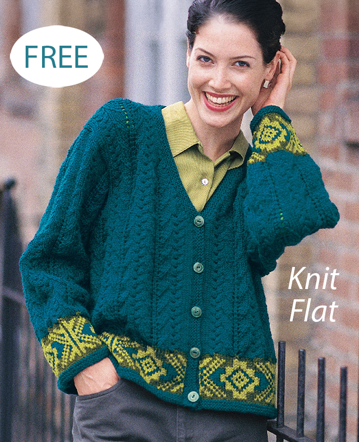 Free Knitting Pattern Fair Isle Border Cardigan