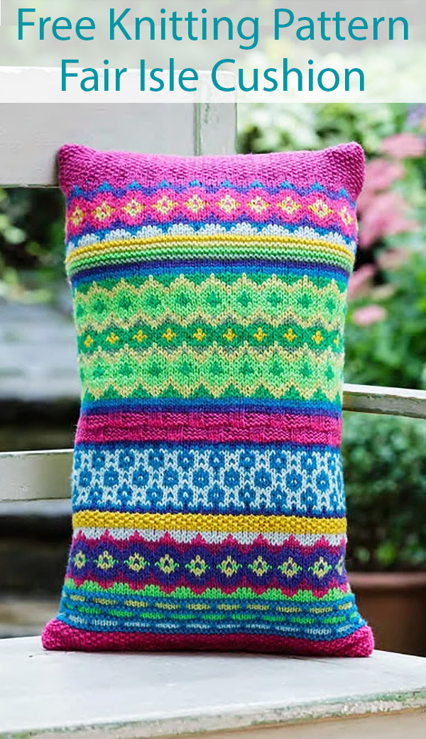 Free Knitting Pattern or Kit for Fair Isle Cushion