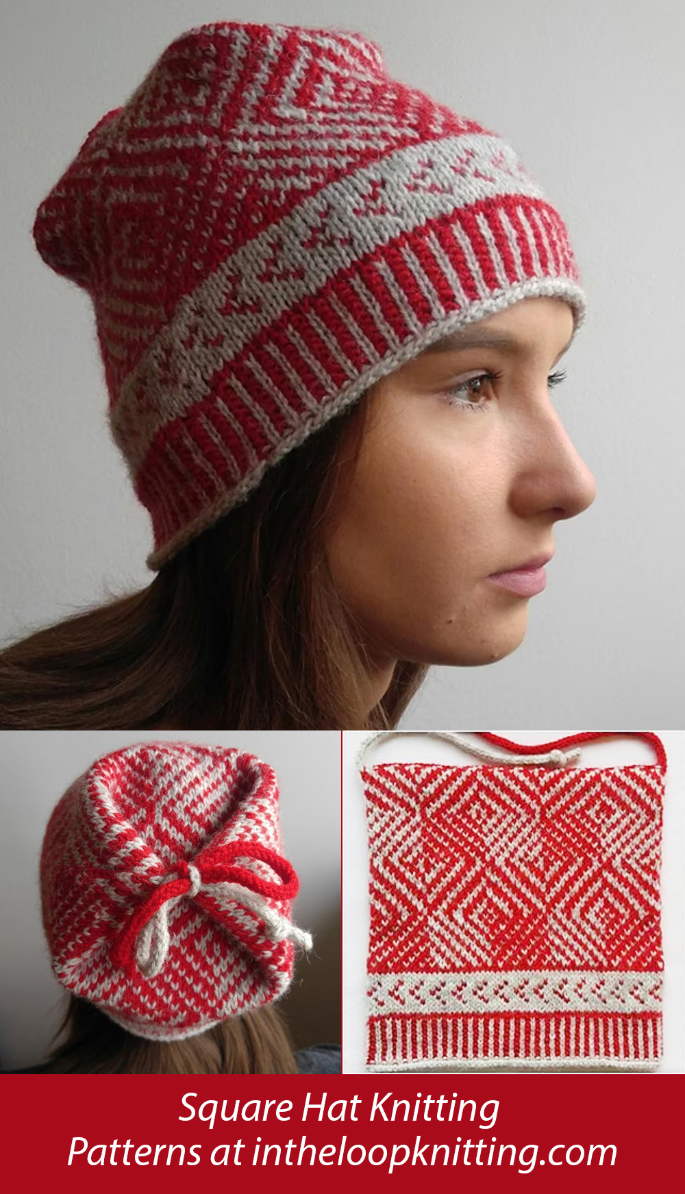 Fair Isle Square Hat Knitting Pattern