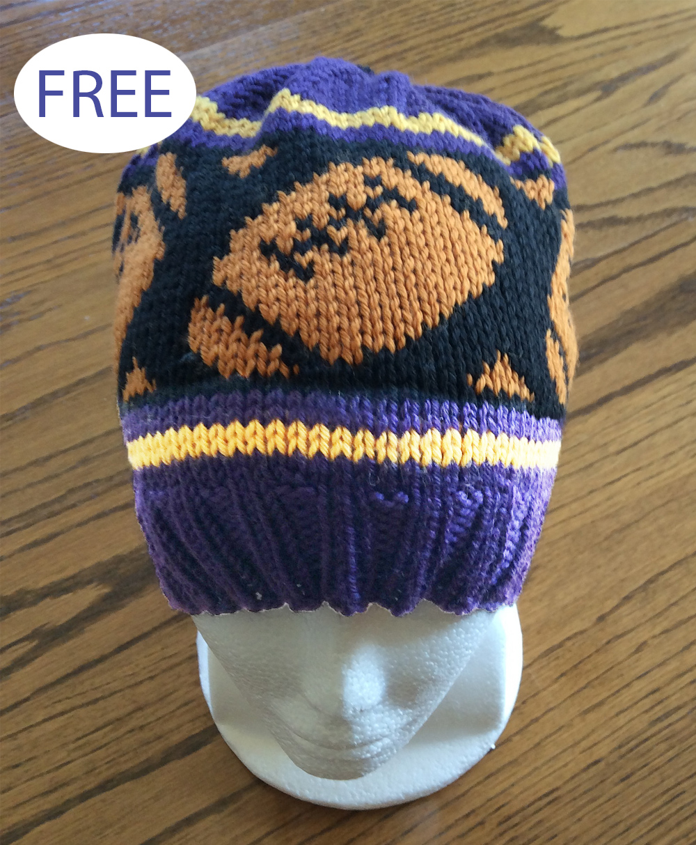 FairIsle Football Hat Free Knitting Pattern