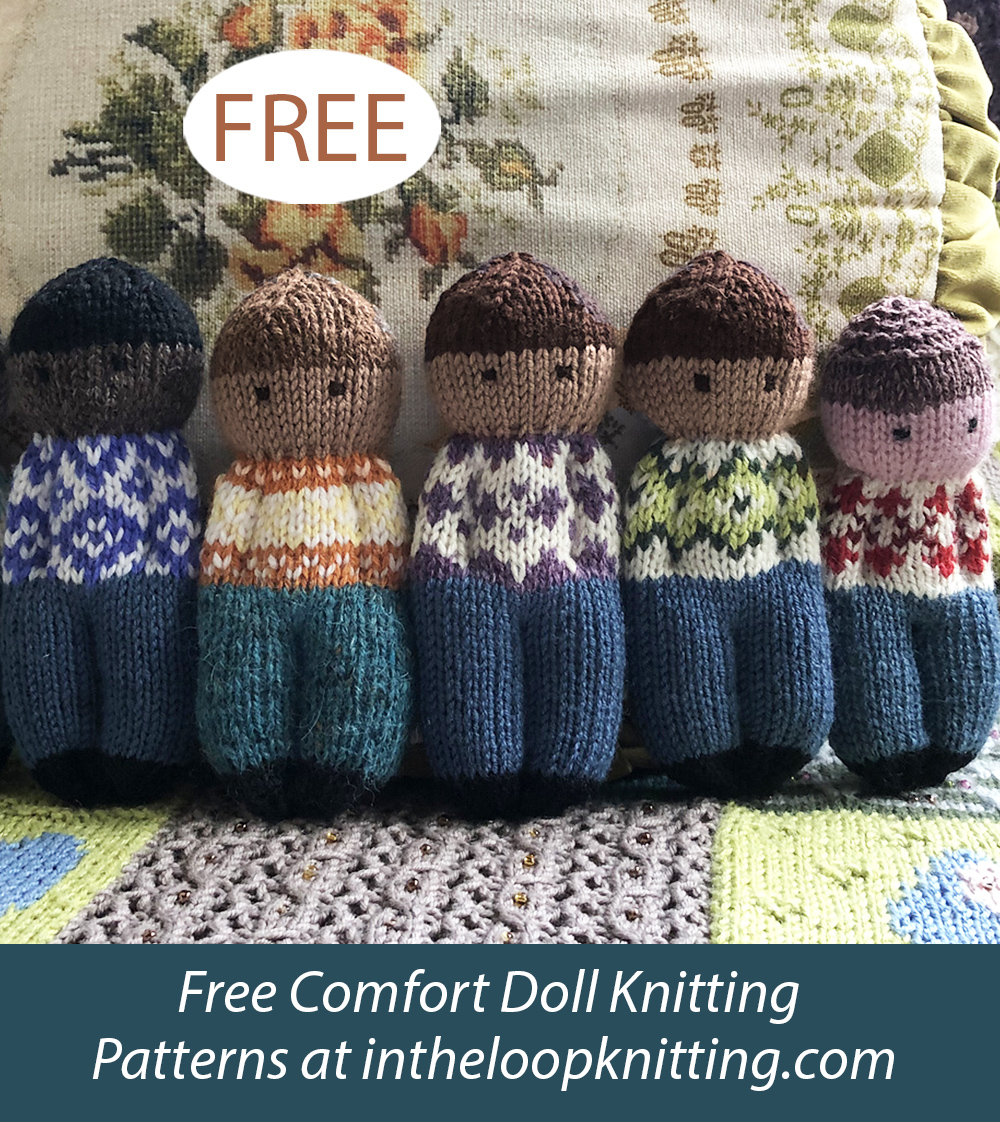 Free Fairisle Friends Izzy Dolls Knitting Pattern Comfort Doll Sets