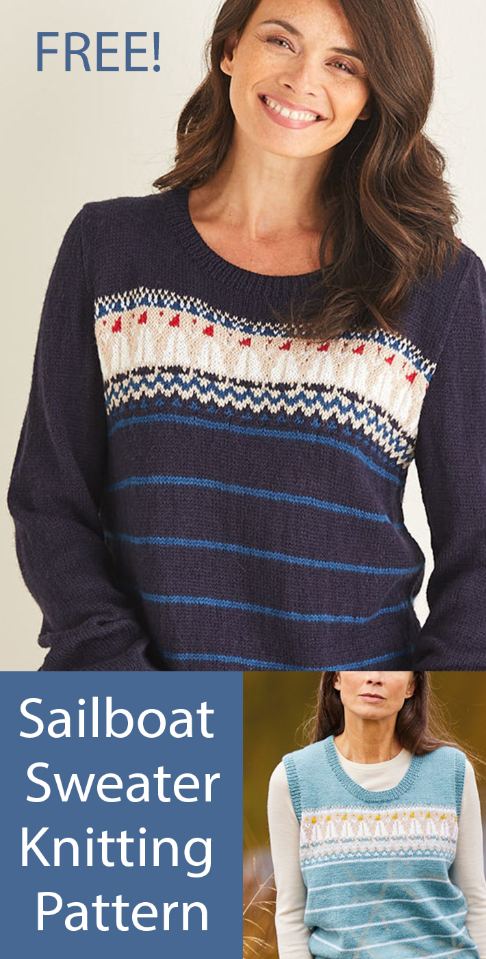 Free Sailboat Sweater and Vest Knitting Pattern Sirdar 10127