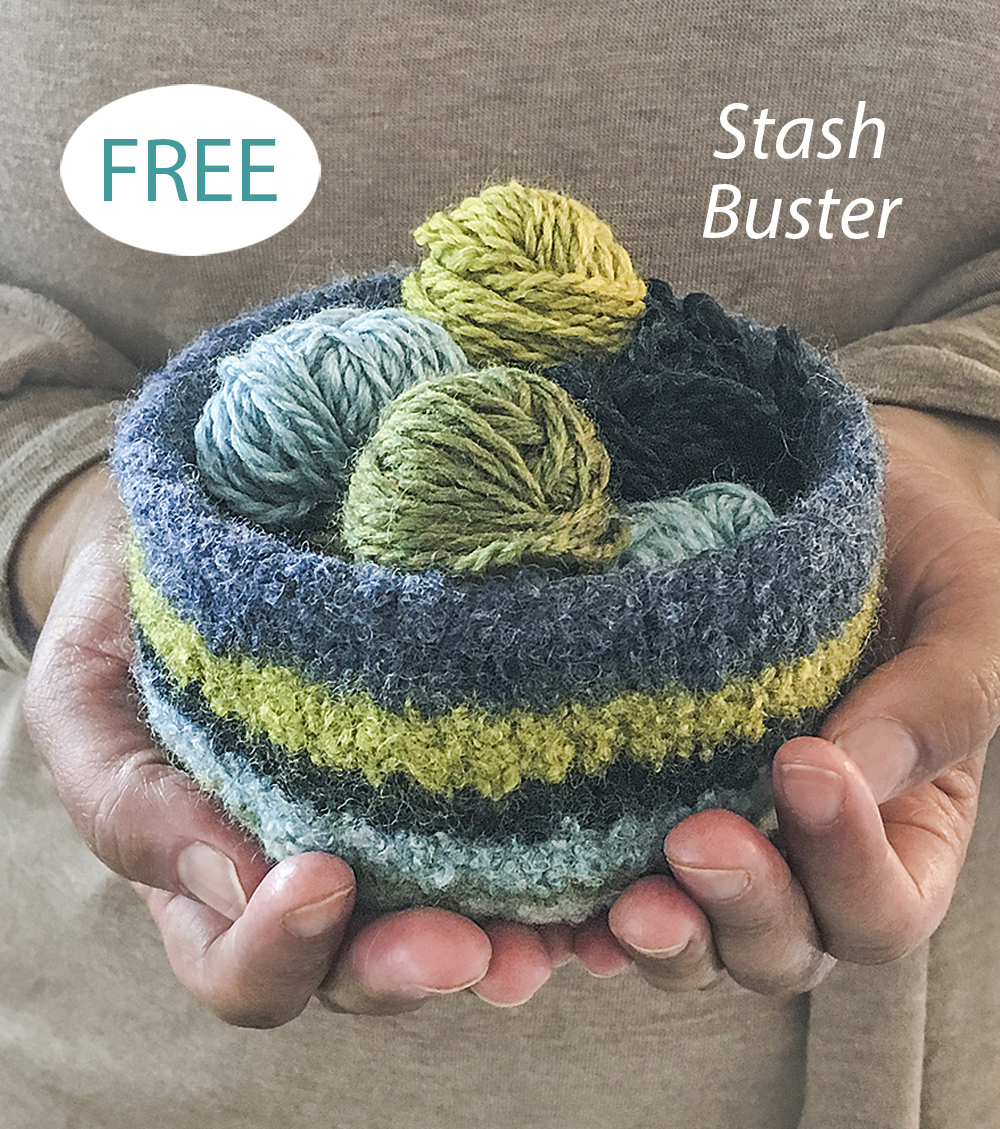 Free Fairmont Felted Bowls Knitting Patterns Stash Home Decor Stash Buster
